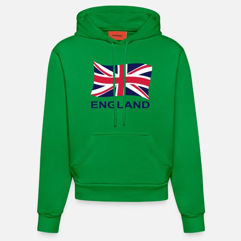 drapeau anglais 2 - Sweat à capuche bio ajusté fabriqué en UE - City Green