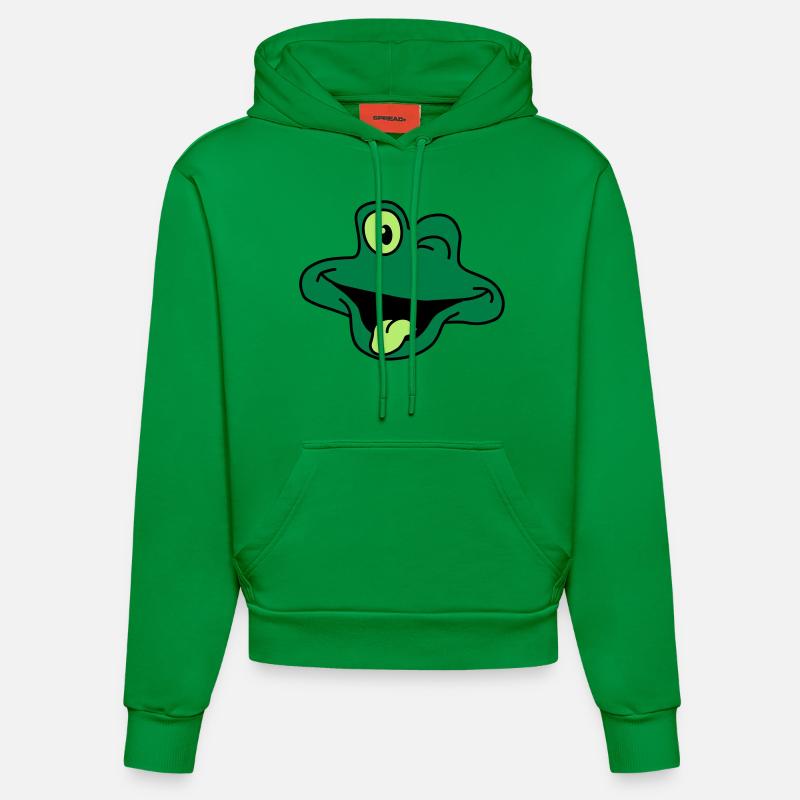 Grenouille comique impertinent visage - Sweat à capuche bio ajusté fabriqué en UE - City Green