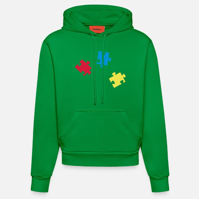 puzzle_teile_tk3 - Sweat à capuche bio ajusté fabriqué en UE - City Green