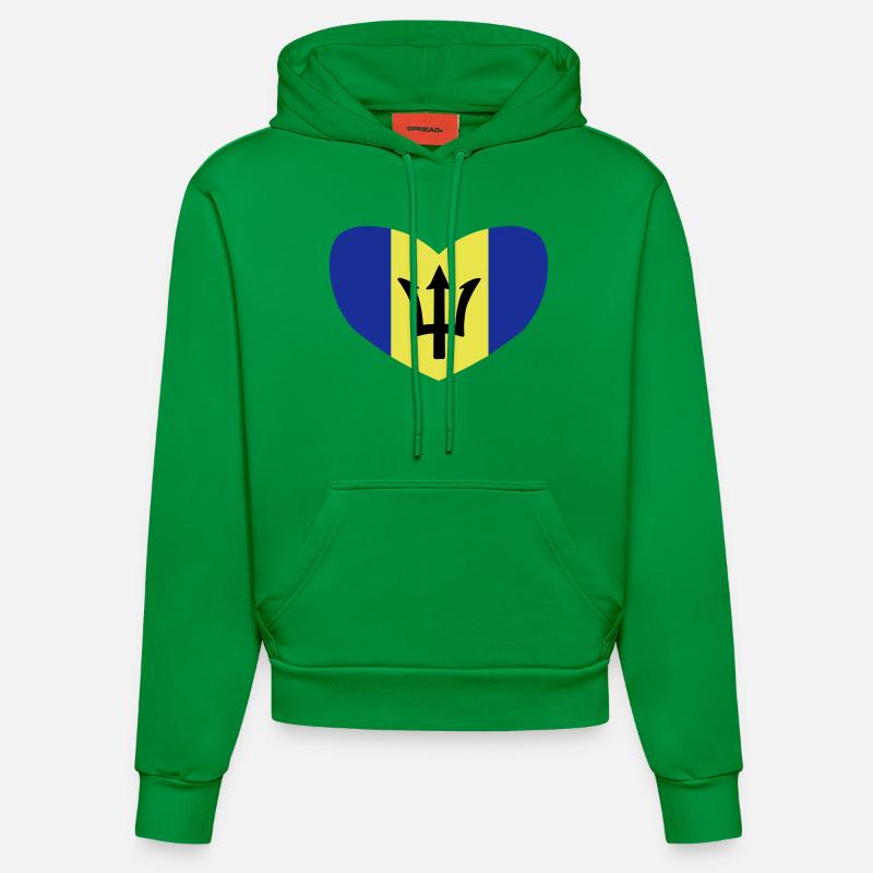 I love Barbados - Sweat à capuche bio ajusté fabriqué en UE - City Green