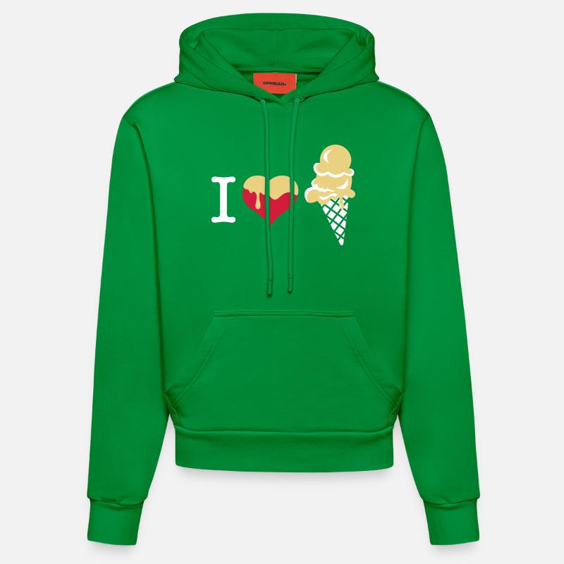 J'aime la crème glacée - Sweat à capuche bio ajusté fabriqué en UE - City Green