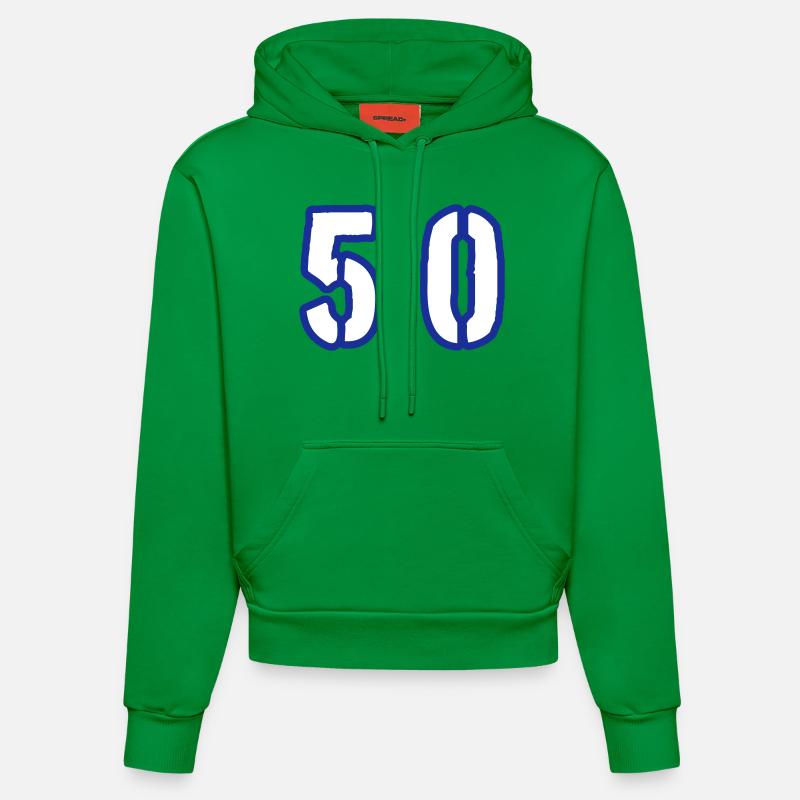 Symbole de 50 chiffres - Sweat à capuche bio ajusté fabriqué en UE - City Green