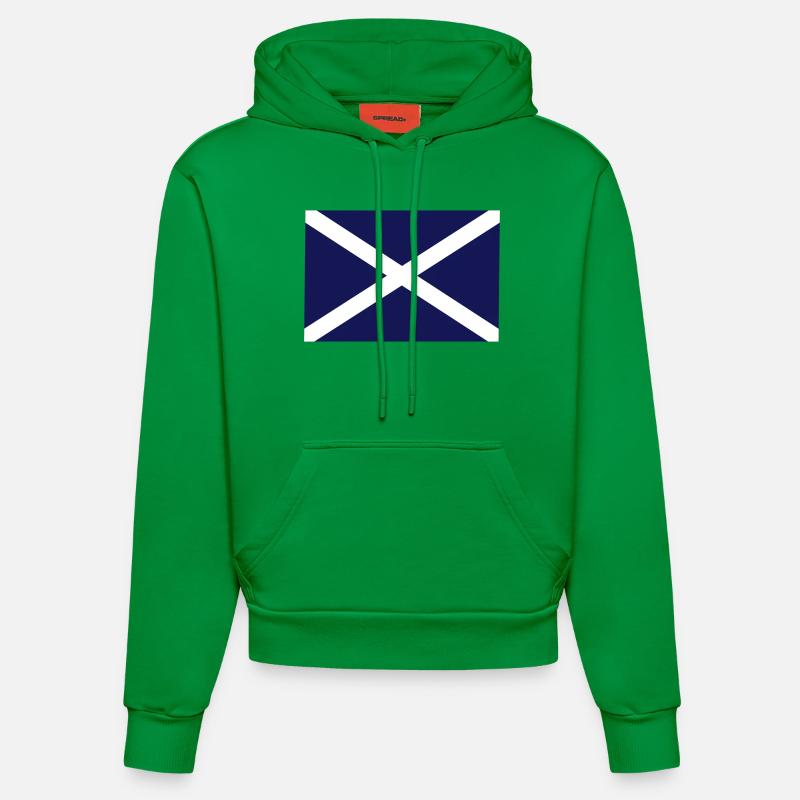 Drapeau de l'Ecosse - Ecosse Saltire - Sweat à capuche bio ajusté fabriqué en UE - City Green