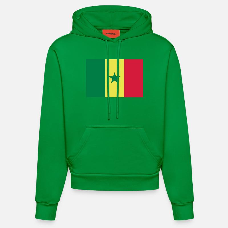 Sénégal - drapeau - Sweat à capuche bio ajusté fabriqué en UE - City Green