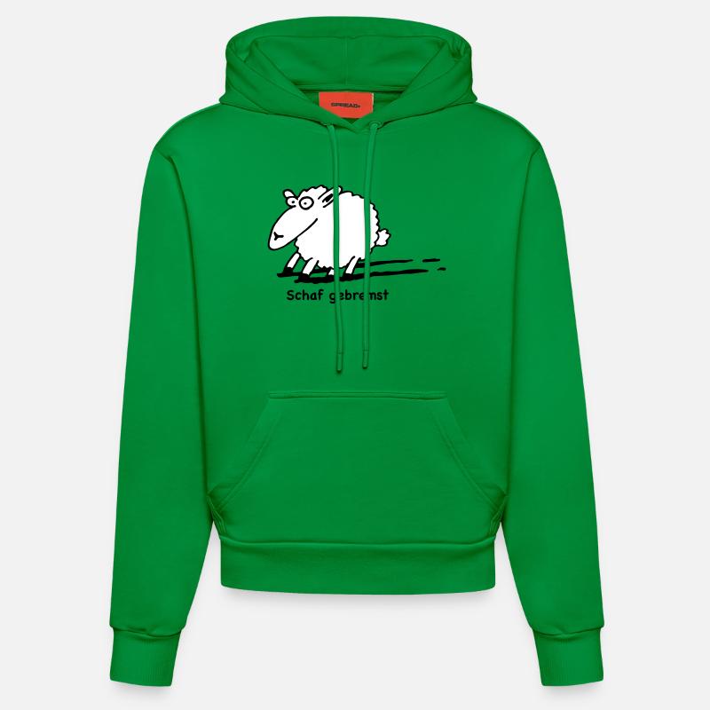 schaf_gebremst - Sweat à capuche bio ajusté fabriqué en UE - City Green