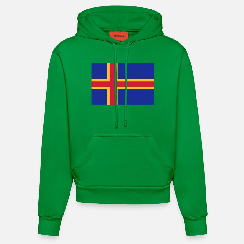 drapeau_aland - Sweat à capuche bio ajusté fabriqué en UE - City Green