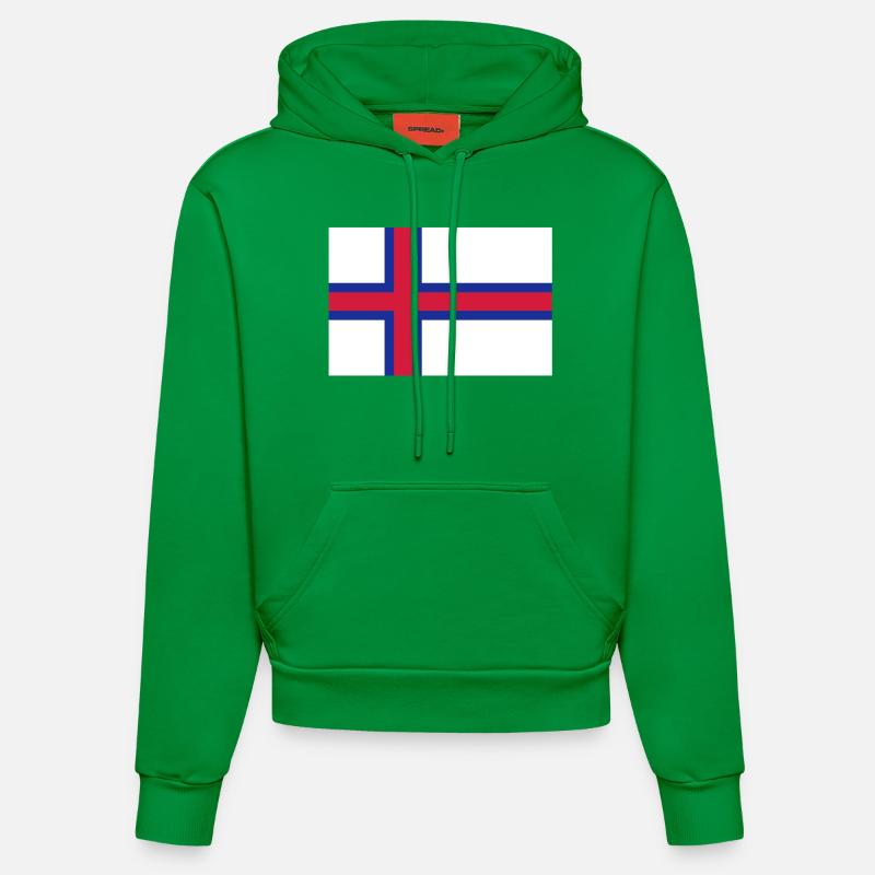 drapeau_iles_feroe - Sweat à capuche bio ajusté fabriqué en UE - City Green