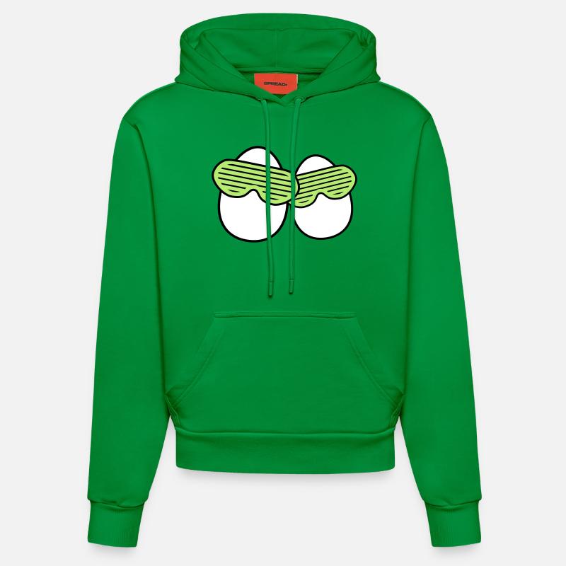 Funky Eggs - Sweat à capuche bio ajusté fabriqué en UE - City Green