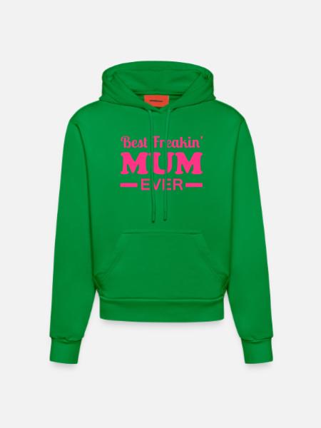 Mum - Organic Fitted Hoodie Made in EU - City Green