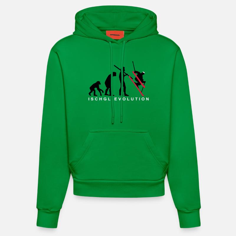 Ischgl Ski Evolution - Sweat à capuche bio ajusté fabriqué en UE - City Green