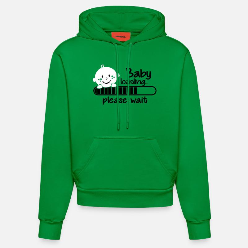 Baby loading.... please wait - Sweat à capuche bio ajusté fabriqué en UE - City Green