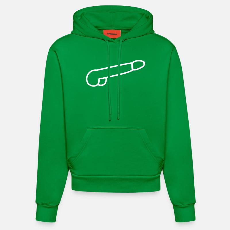 Silhouette de pénis - Sweat à capuche bio ajusté fabriqué en UE - City Green