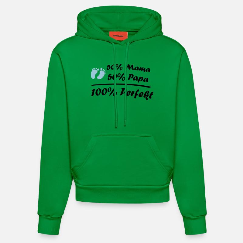 100_perfekt_02 - Organic Fitted Hoodie Made in EU - City Green