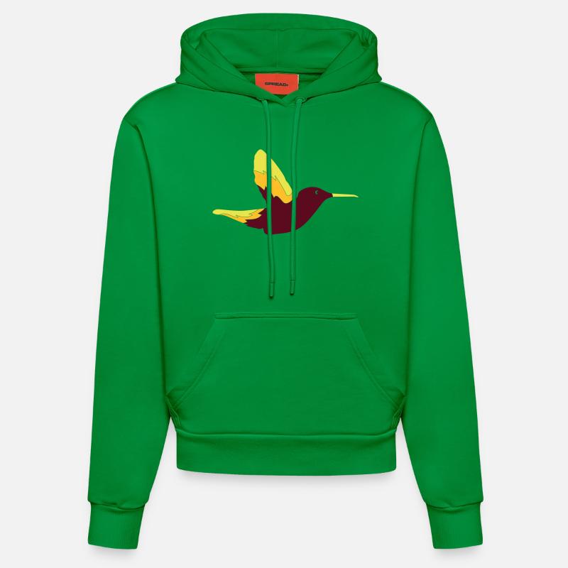 Colibri Oiseau - Sweat à capuche bio ajusté fabriqué en UE - City Green