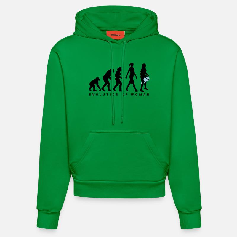 Evolution der Frau Djembe - Organic Fitted Hoodie Made in EU - City Green