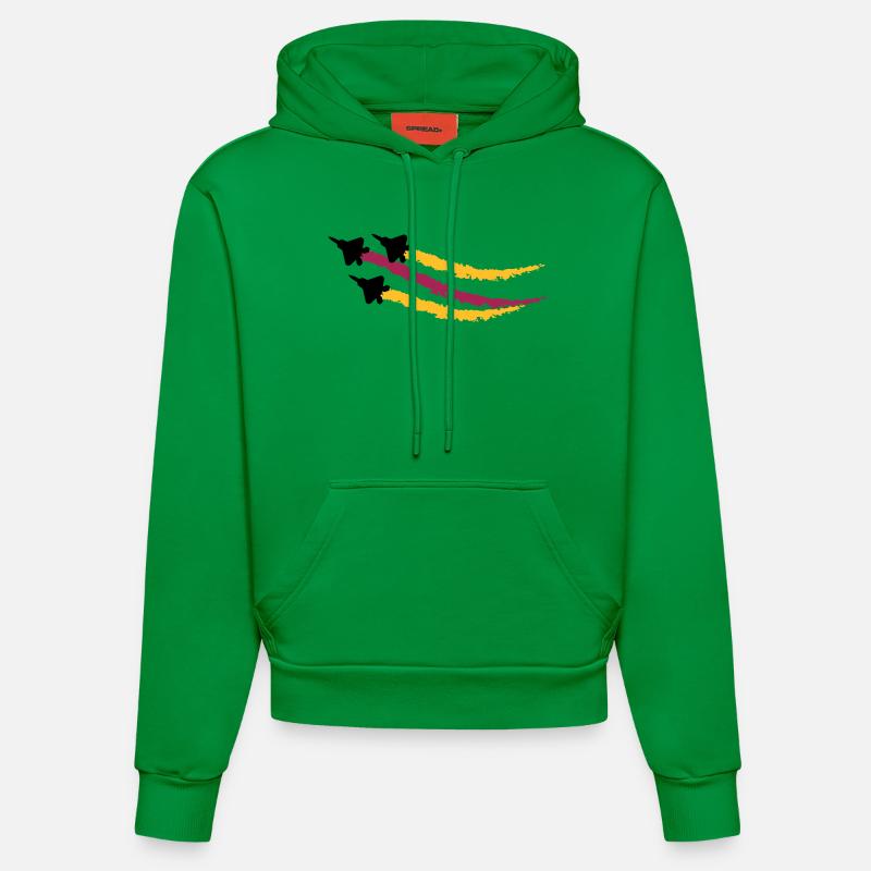 F22 Raptor - Sweat à capuche bio ajusté fabriqué en UE - City Green