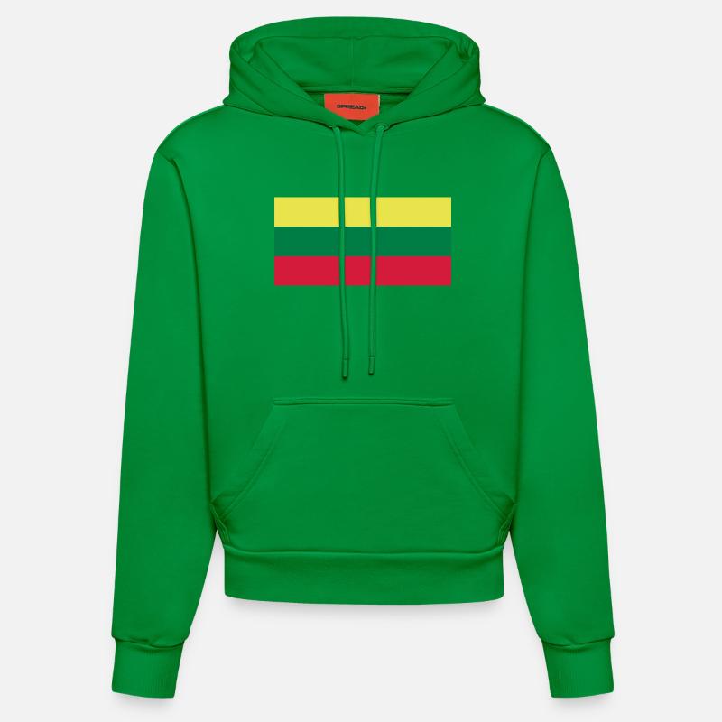Lithuania - Sweat à capuche bio ajusté fabriqué en UE - City Green