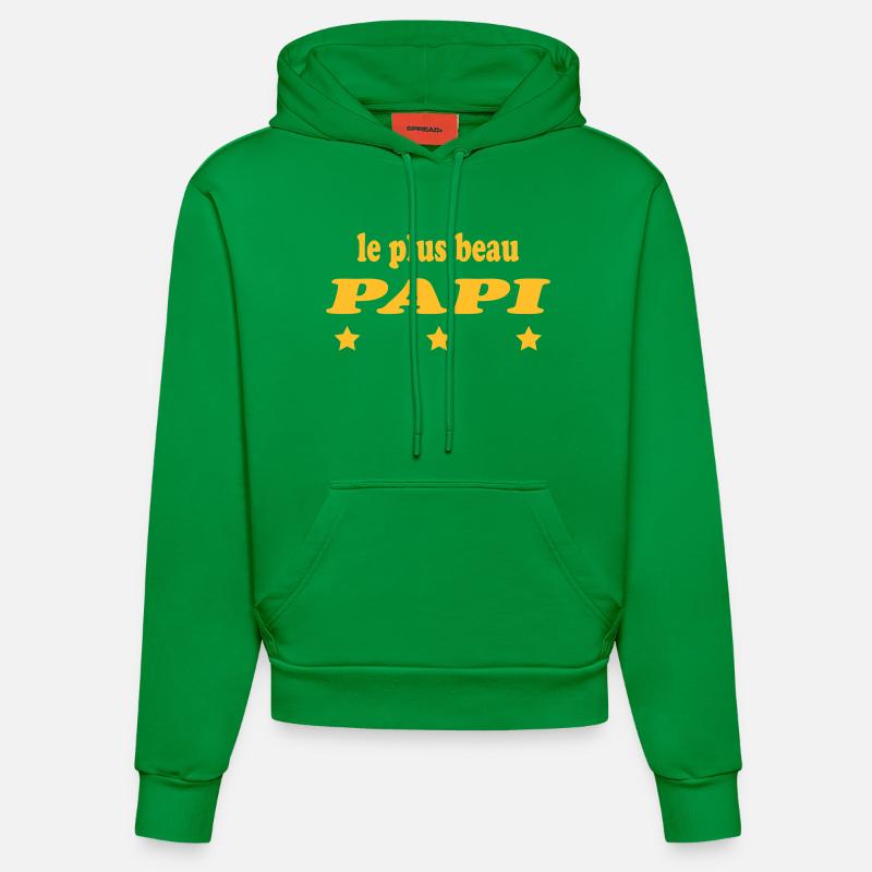 Le plus beau PAPI - Sweat à capuche bio ajusté fabriqué en UE - City Green