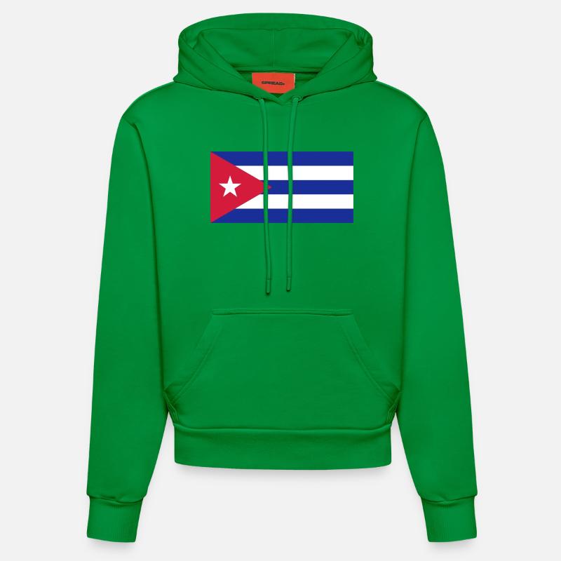cuba flag - Sweat à capuche bio ajusté fabriqué en UE - City Green