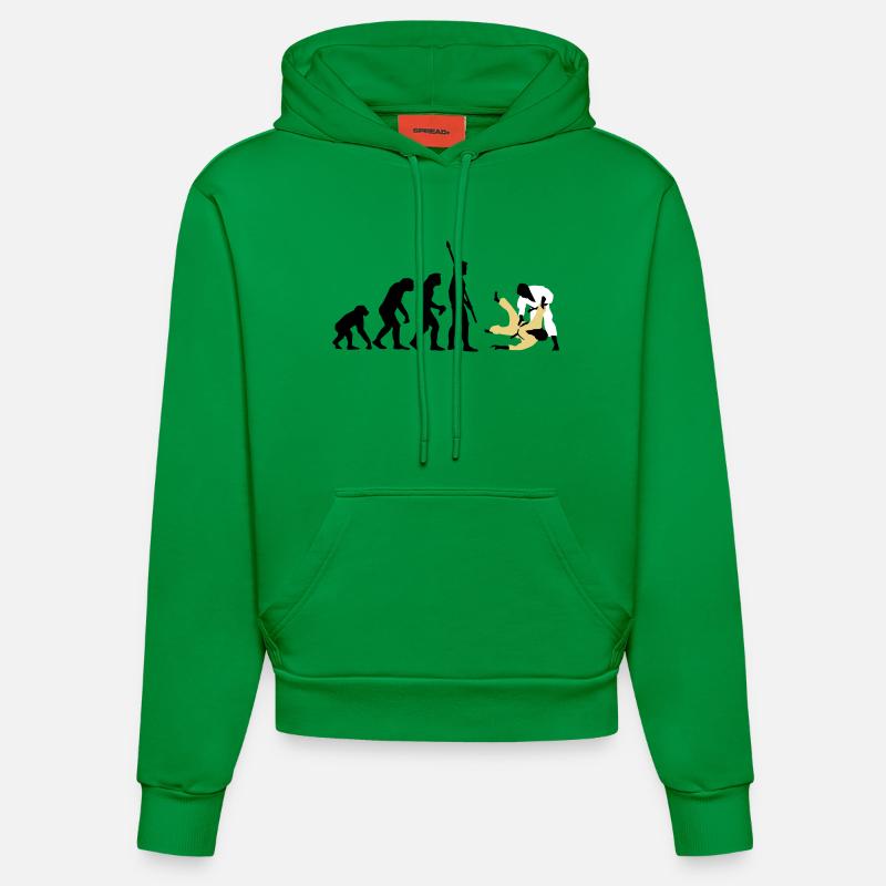 evolution_judo_a_3c - Sweat à capuche bio ajusté fabriqué en UE - City Green