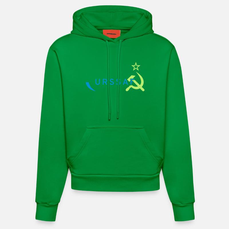 Logo URSS/ URSSAF Vert & Bleu - Sweat à capuche bio ajusté fabriqué en UE - City Green