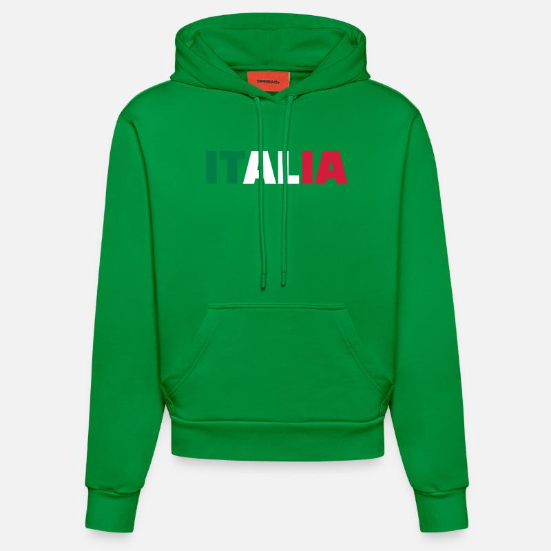 Italia - Sweat à capuche bio ajusté fabriqué en UE - City Green