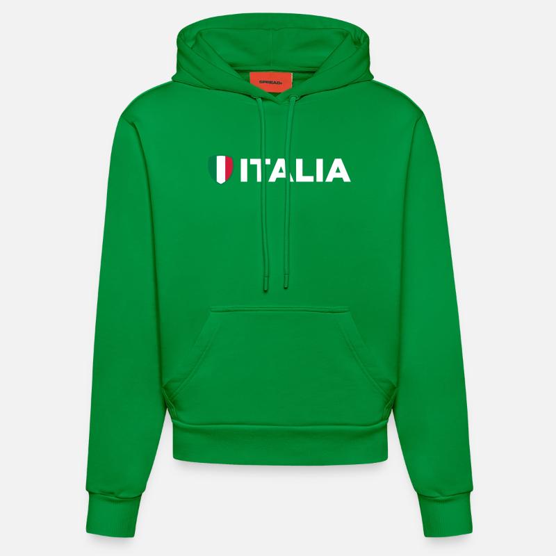 Drapeau national d'Italie - Sweat à capuche bio ajusté fabriqué en UE - City Green