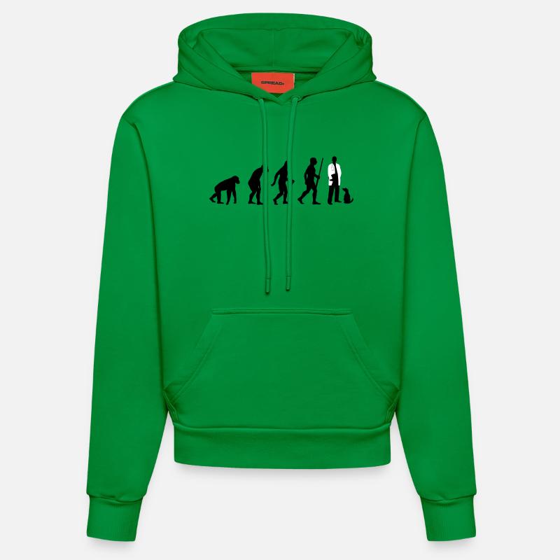 Tierarzt Evolution - Organic Fitted Hoodie Made in EU - City Green