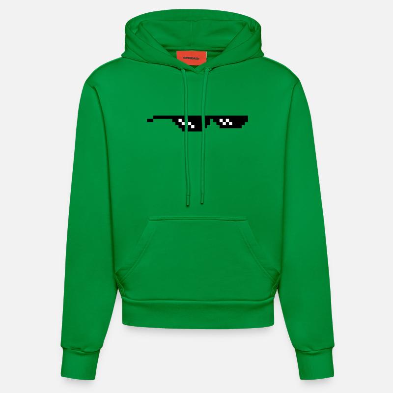 geeks lunettes pixel internet meme - Sweat à capuche bio ajusté fabriqué en UE - City Green