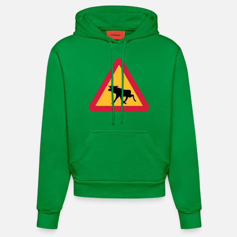 Attention Moose! - Sweat à capuche bio ajusté fabriqué en UE - City Green