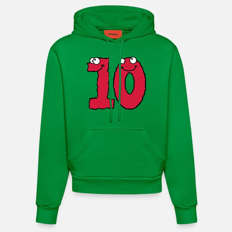 Drôle 10 dix monstres comiques - Sweat à capuche bio ajusté fabriqué en UE - City Green