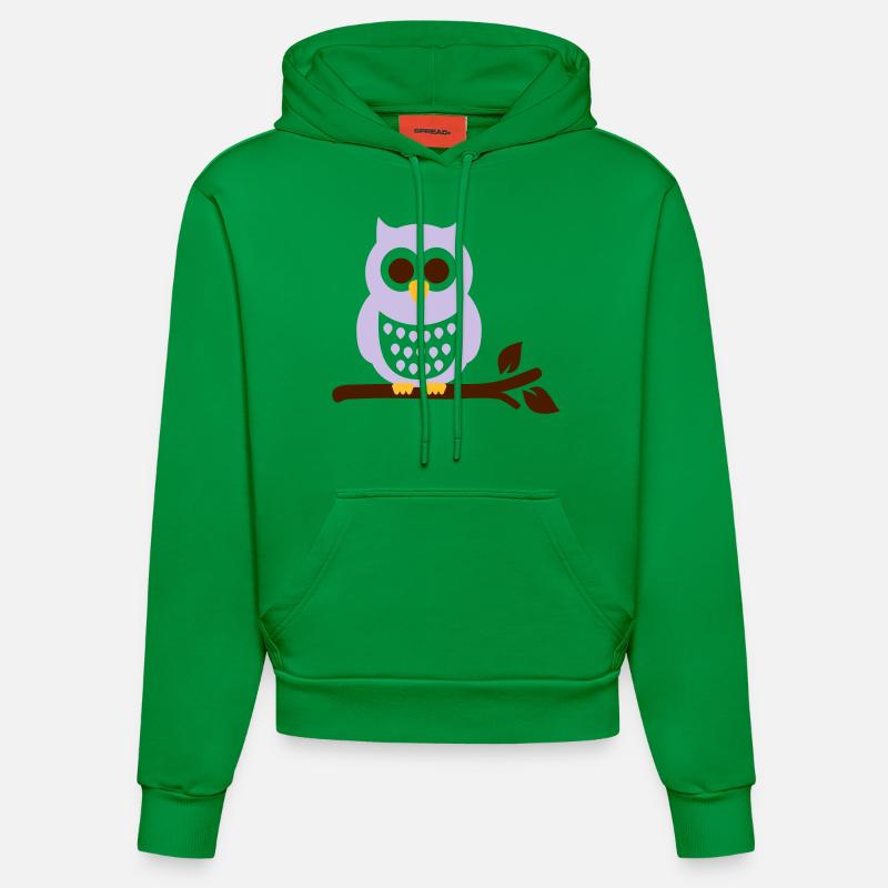 Chouette Hibou - Sweat à capuche bio ajusté fabriqué en UE - City Green