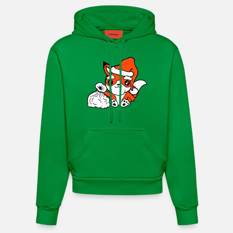 Fuchs Rotfuchs Weihnachtsmann Weihnachten Geschenk - Organic Fitted Hoodie Made in EU - City Green