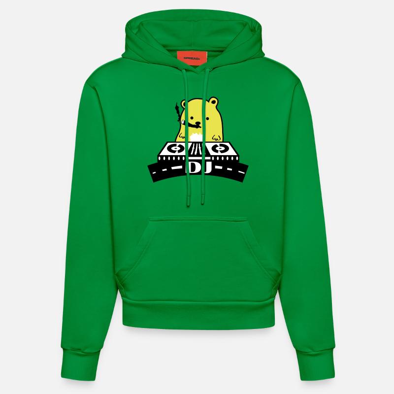 hamster_dj - Sweat à capuche bio ajusté fabriqué en UE - City Green