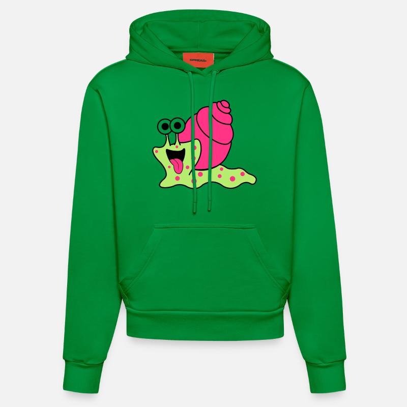 Escargot Drôle - Sweat à capuche bio ajusté fabriqué en UE - City Green