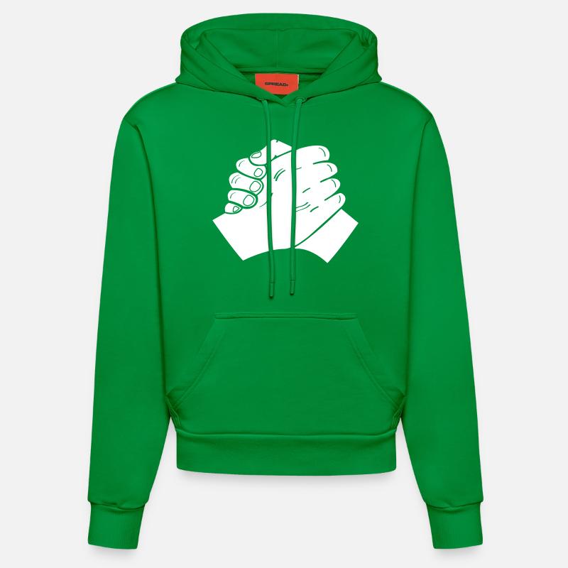 Poignée de main 01 - Sweat à capuche bio ajusté fabriqué en UE - City Green