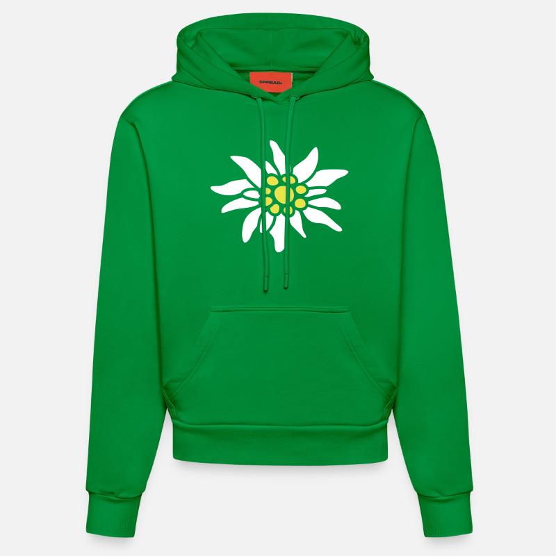 Edelweiß (2c) - Sweat à capuche bio ajusté fabriqué en UE - City Green