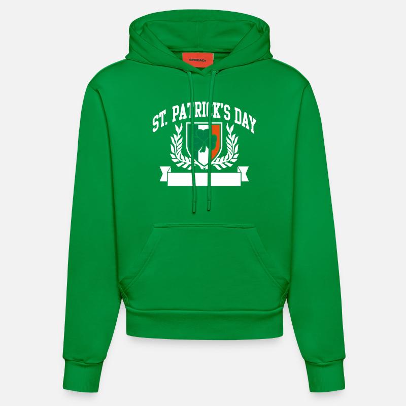 st. patricks day - Sweat à capuche bio ajusté fabriqué en UE - City Green