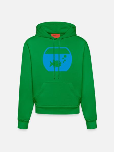Aquarium Fisch - Organic Fitted Hoodie Made in EU - City Green