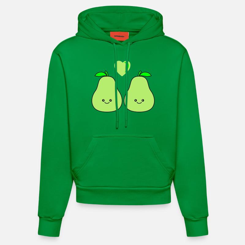 Poire Comique Amour - Sweat à capuche bio ajusté fabriqué en UE - City Green