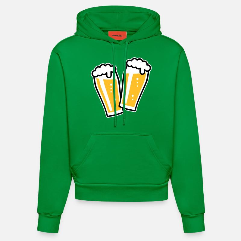 XDoppelter Willie (3) - Sweat à capuche bio ajusté fabriqué en UE - City Green
