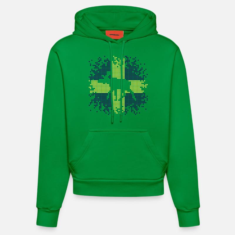 Pixel Elk - élan - Sweat à capuche bio ajusté fabriqué en UE - City Green