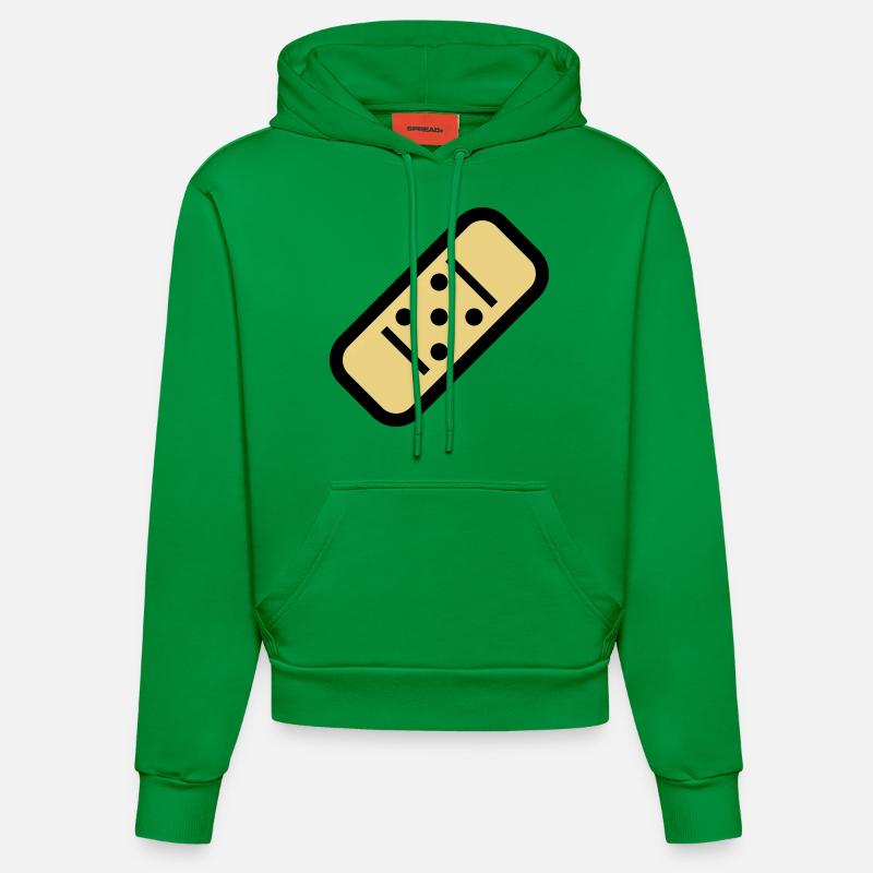 Comic Pflaster - Organic Fitted Hoodie Made in EU - City Green