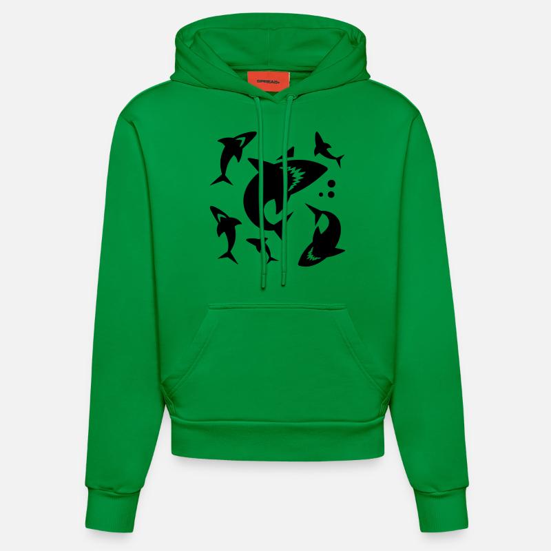 Hai - aileron de requin - Sweat à capuche bio ajusté fabriqué en UE - City Green