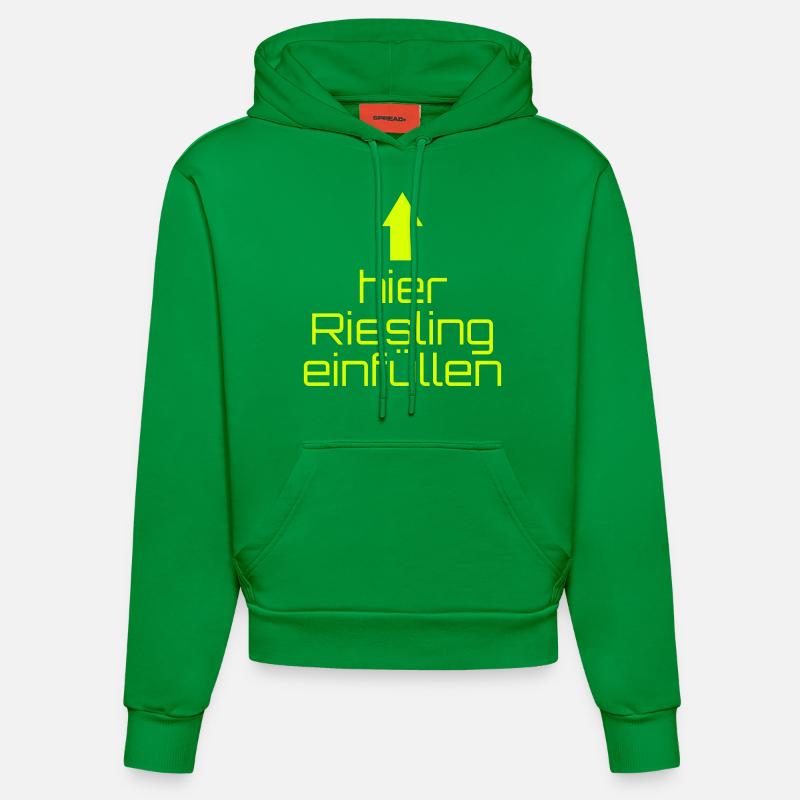 hier Riesling einfüllen - Organic Fitted Hoodie Made in EU - City Green