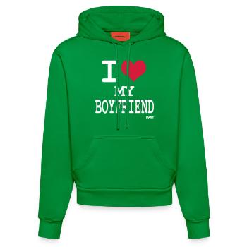 i love my boyfriend by wam - Organic Fitted Hoodie Made in EU - City Green - Vorne