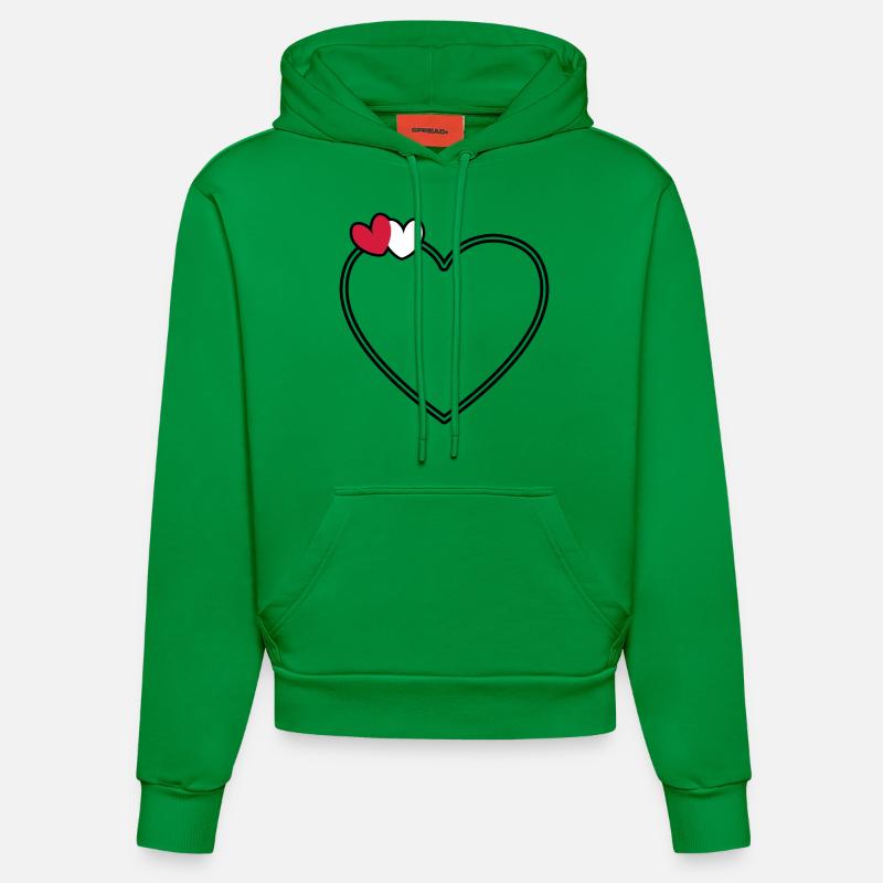 Coeur de 2 coeurs - Sweat à capuche bio ajusté fabriqué en UE - City Green