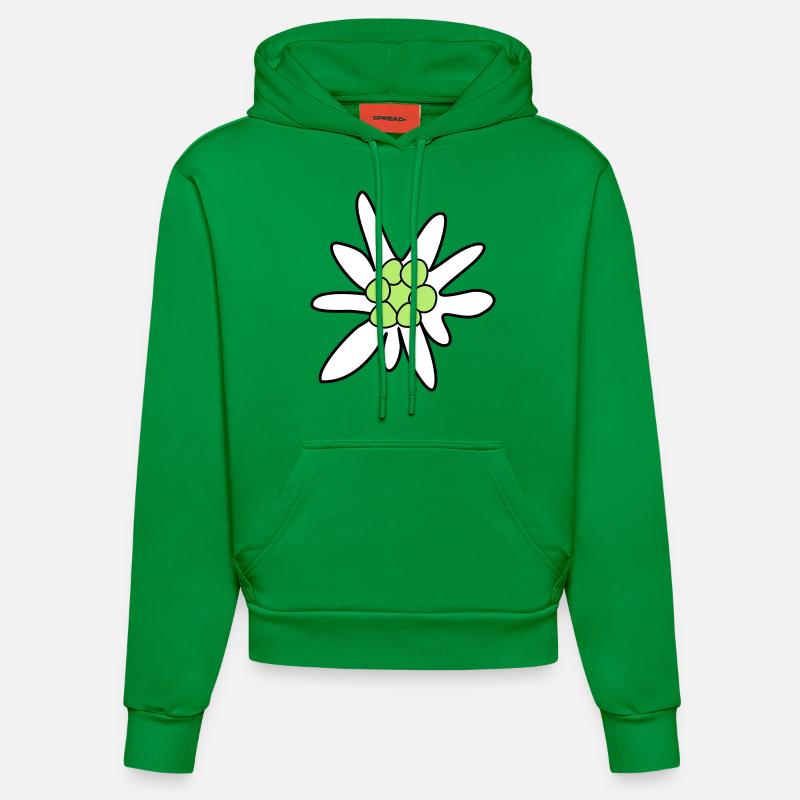 Edelweiss, fleur - Sweat à capuche bio ajusté fabriqué en UE - City Green