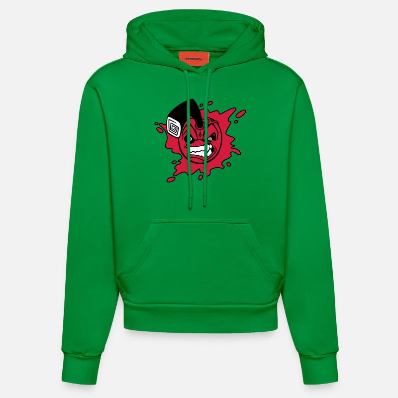 Angry cherry - Felpa con cappuccio ecologica aderente Made in UE - City Green