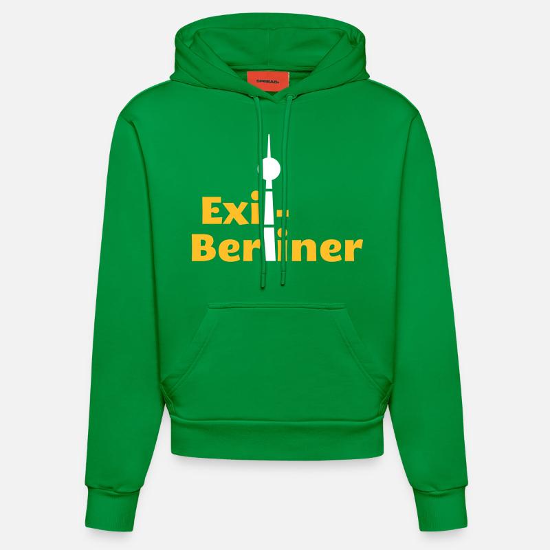 Berlin - Berlin exil - Sweat à capuche bio ajusté fabriqué en UE - City Green